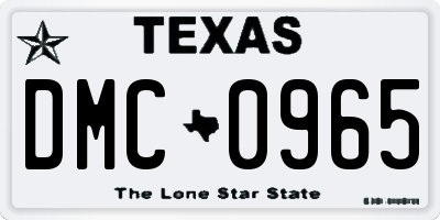 TX license plate DMC0965