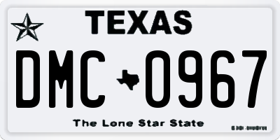 TX license plate DMC0967