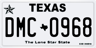 TX license plate DMC0968