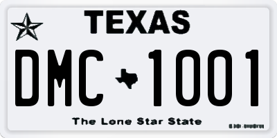 TX license plate DMC1001