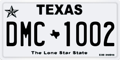 TX license plate DMC1002