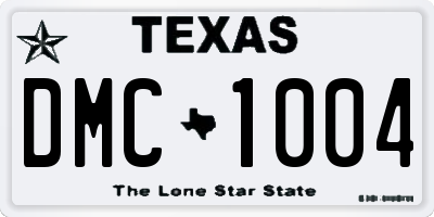 TX license plate DMC1004