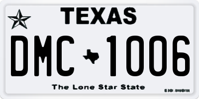 TX license plate DMC1006