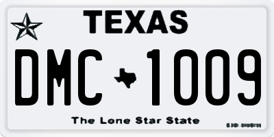 TX license plate DMC1009
