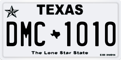 TX license plate DMC1010