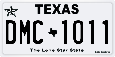TX license plate DMC1011