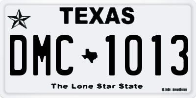 TX license plate DMC1013