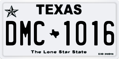 TX license plate DMC1016