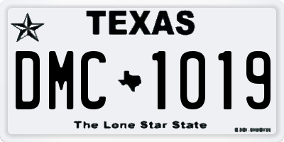 TX license plate DMC1019