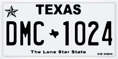 TX license plate DMC1024