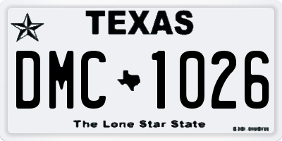 TX license plate DMC1026