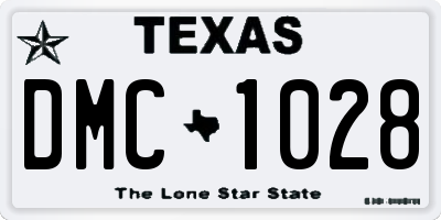 TX license plate DMC1028