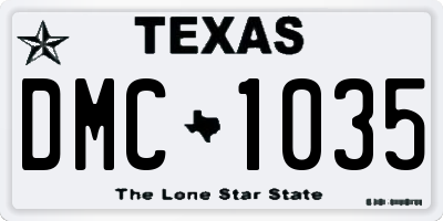 TX license plate DMC1035