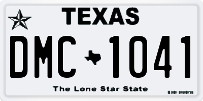 TX license plate DMC1041