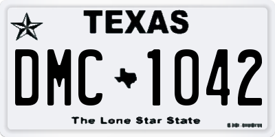 TX license plate DMC1042