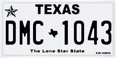TX license plate DMC1043