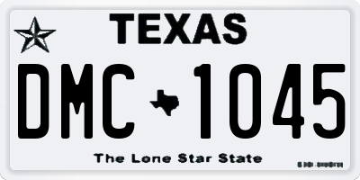 TX license plate DMC1045