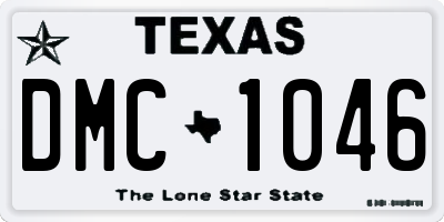 TX license plate DMC1046
