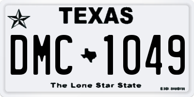TX license plate DMC1049