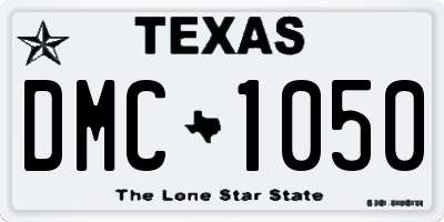 TX license plate DMC1050