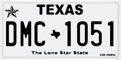 TX license plate DMC1051