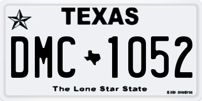 TX license plate DMC1052