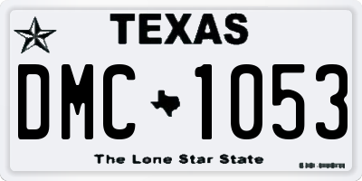 TX license plate DMC1053