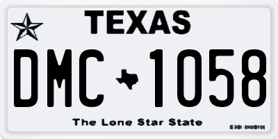 TX license plate DMC1058
