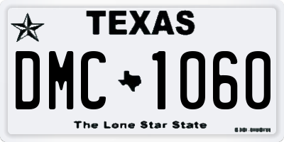 TX license plate DMC1060