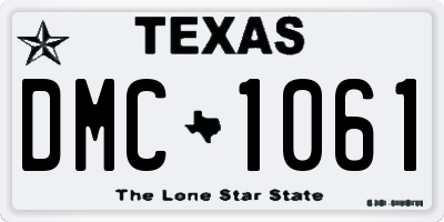 TX license plate DMC1061