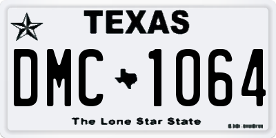 TX license plate DMC1064