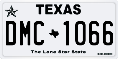 TX license plate DMC1066