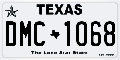 TX license plate DMC1068