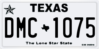 TX license plate DMC1075