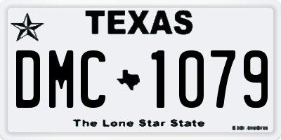 TX license plate DMC1079