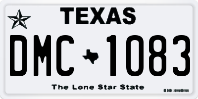 TX license plate DMC1083
