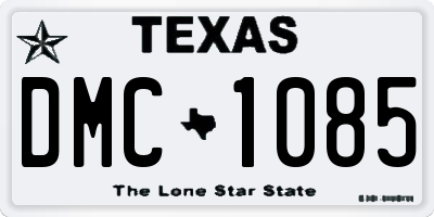 TX license plate DMC1085