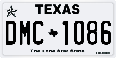 TX license plate DMC1086