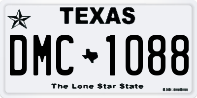 TX license plate DMC1088