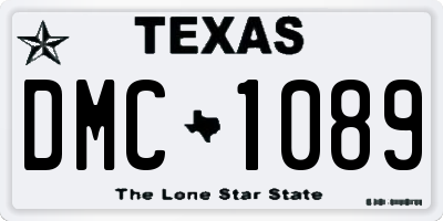 TX license plate DMC1089