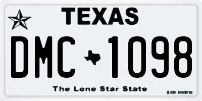 TX license plate DMC1098
