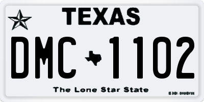 TX license plate DMC1102