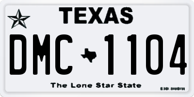 TX license plate DMC1104