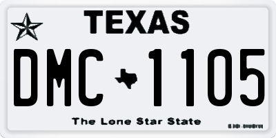 TX license plate DMC1105