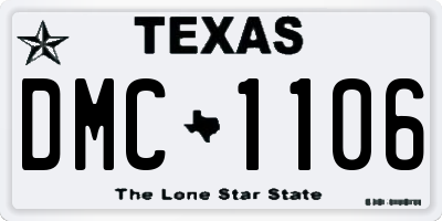 TX license plate DMC1106