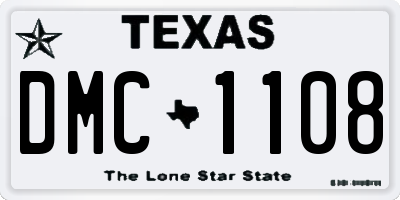 TX license plate DMC1108