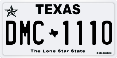 TX license plate DMC1110