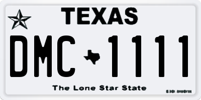 TX license plate DMC1111