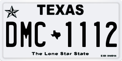 TX license plate DMC1112