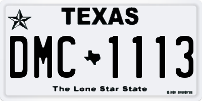 TX license plate DMC1113